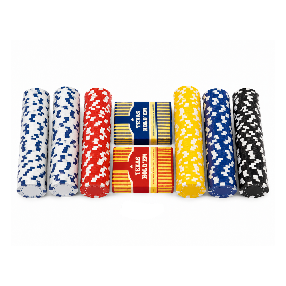 500-Piece ABS Poker Chip Set with Black Aluminum Case