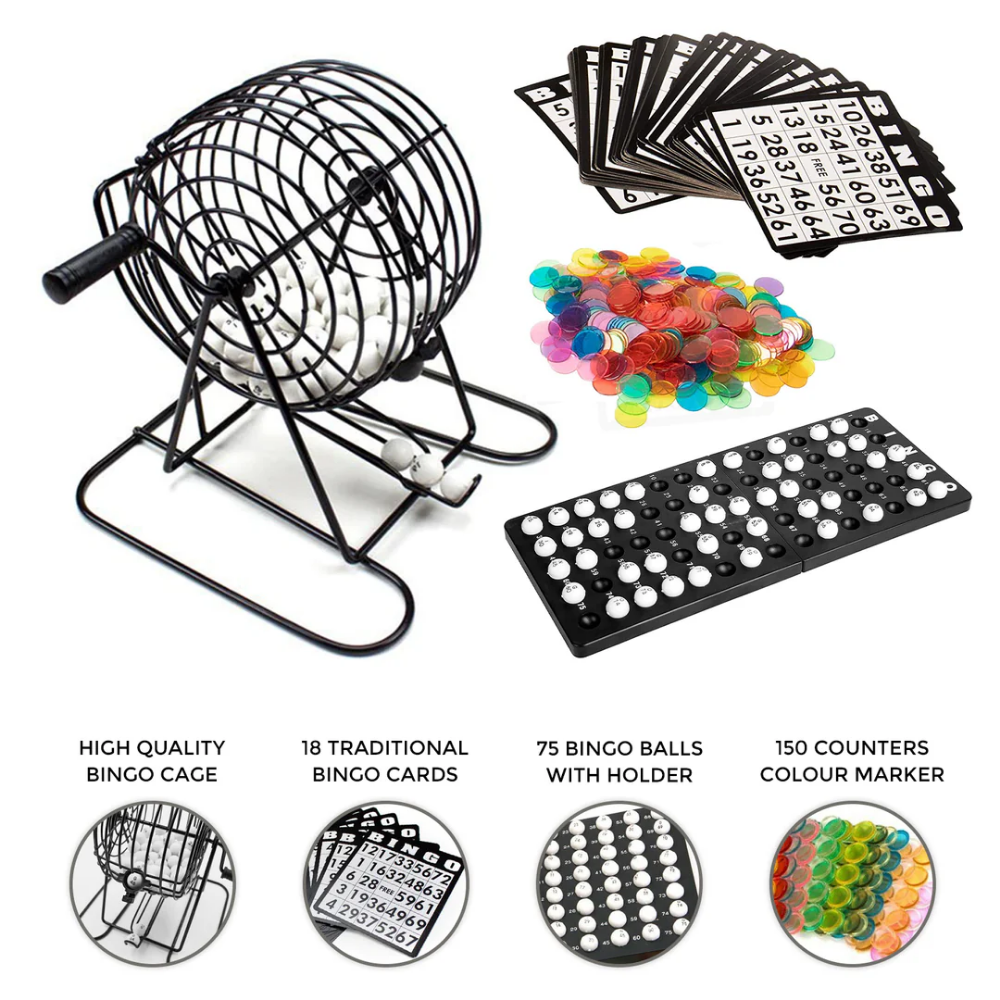 Bingo Set with Metal Cage
