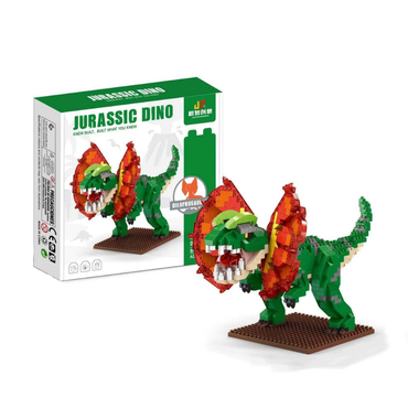Jurassic Dino Dilophosaurus Building Blocks – 863 Pieces