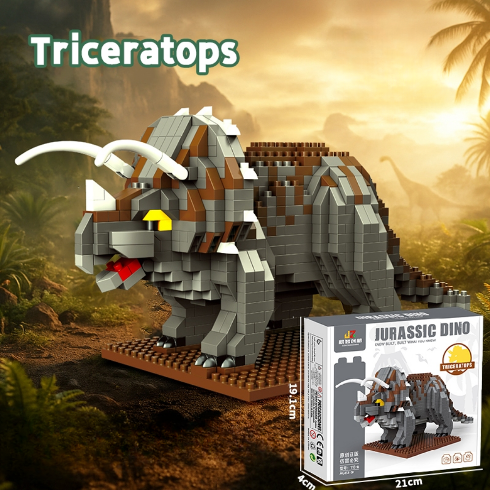 Jurassic Dino Triceratops Building Blocks – 899 Pieces