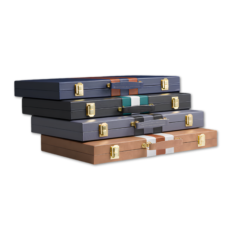 Leather Backgammon – Brown & White