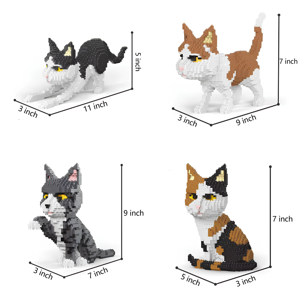 Pet Cat Calico Building Blocks – 1599 Pieces