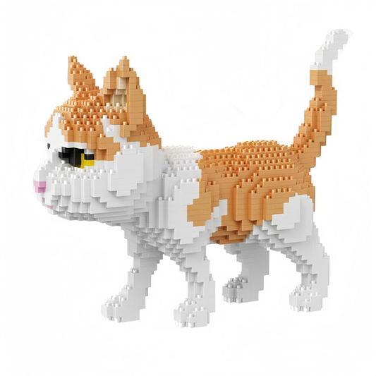 Pet Cat Orange White Building Blocks – 899 Pieces