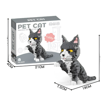 Pet Cat Tabby Building Blocks – 899 Pieces