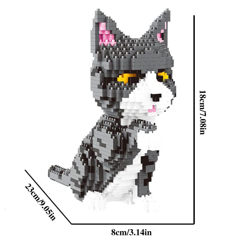 Pet Cat Tabby Building Blocks – 899 Pieces