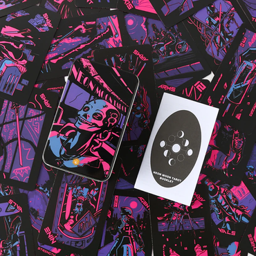 Neon Moon Tarot by Pixel Occult – Tin Box Edition