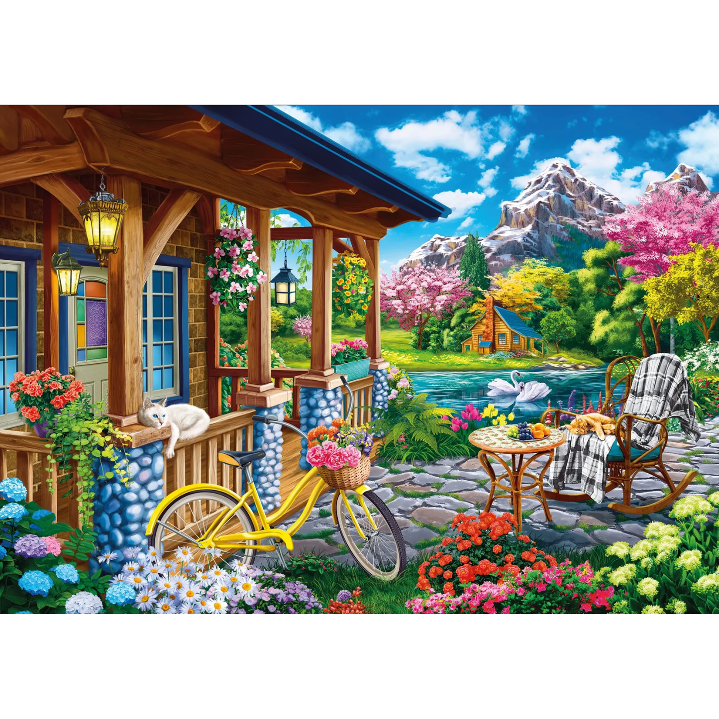 Colorful House Near the Lake (500 Pieces)