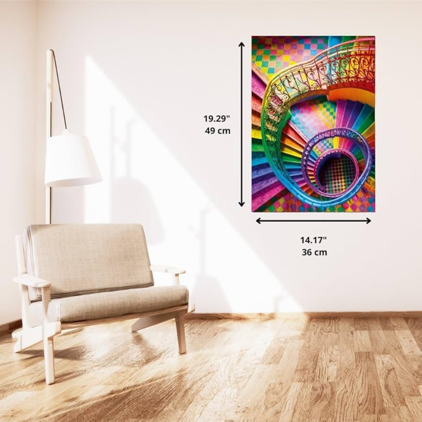 Clementoni Puzzles - Rainbow Spiral Staircase – 500 Pieces