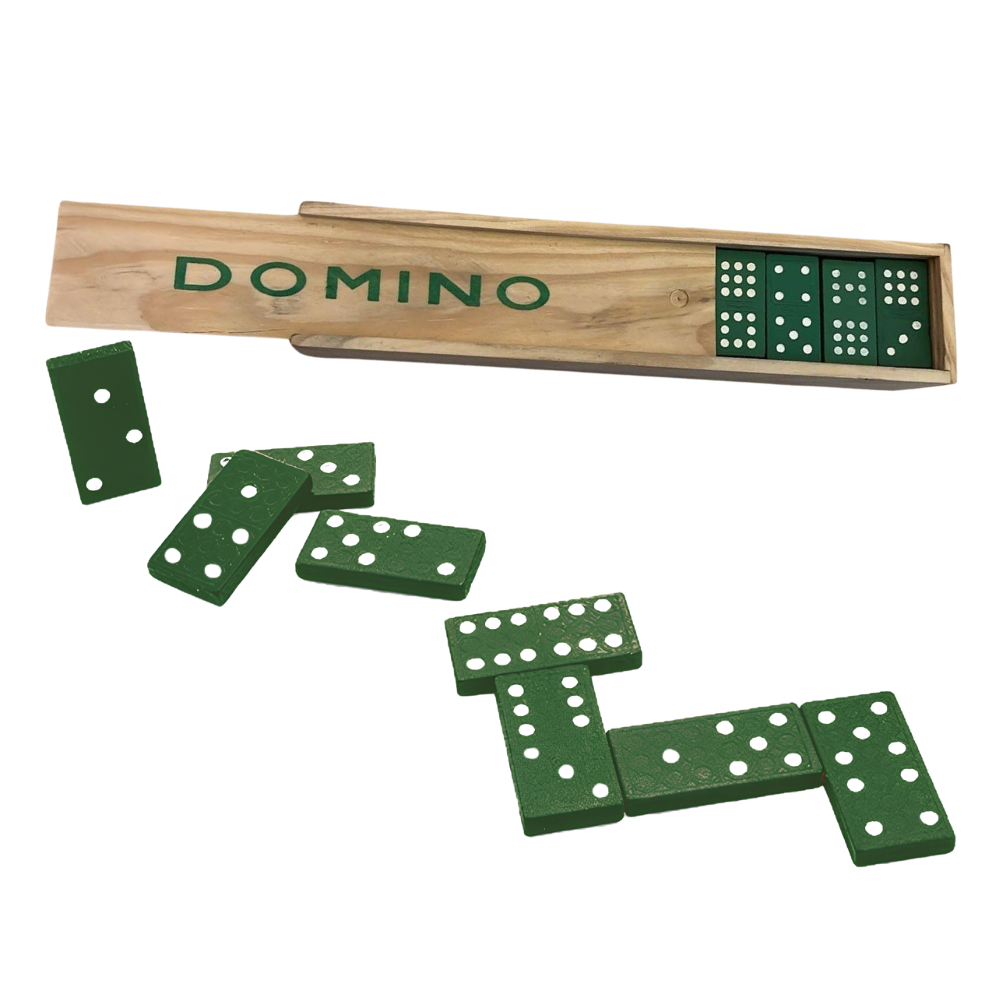 Wooden Domino Set (55 Pieces – Green Tiles)