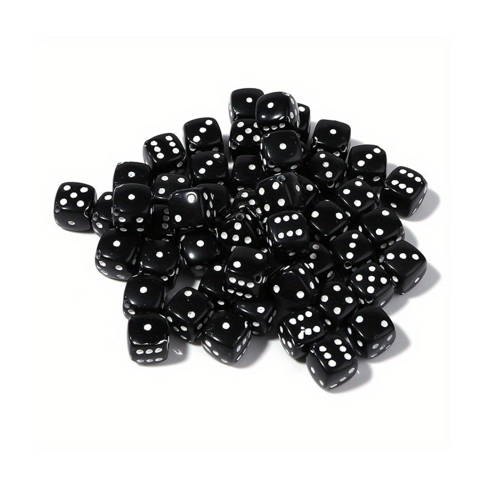 Dice black and white 12mm