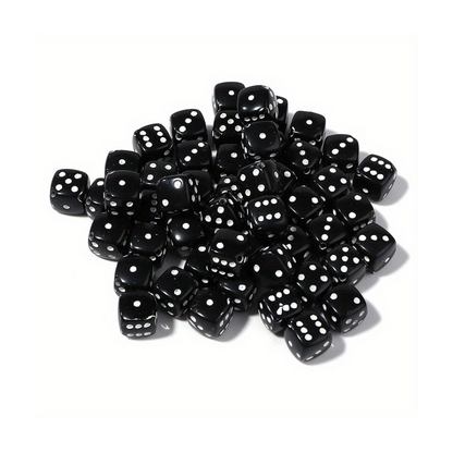 Dice black and white 12mm