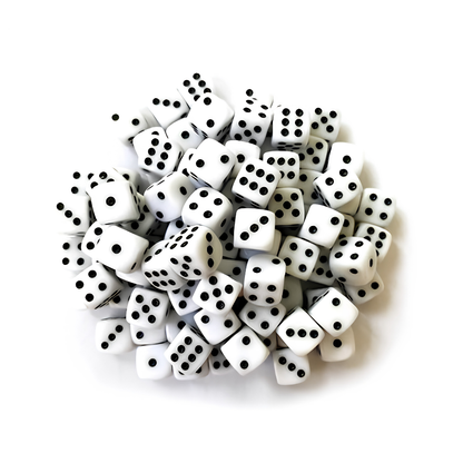 Dice black and white 12mm
