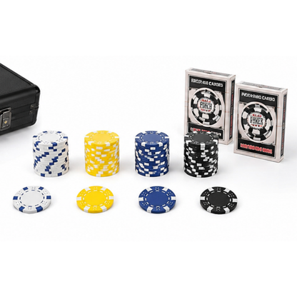 200-Piece ABS Poker Set with Black Carrying Case & 2 Decks