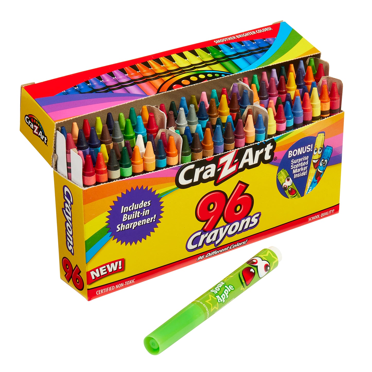 96 Crayons (Bonus Scented Marker!)