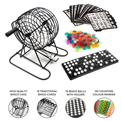 Bingo Set with Metal Cage