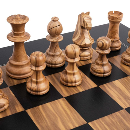 Chess Set Black Olive Deluxe – 50 mm Field