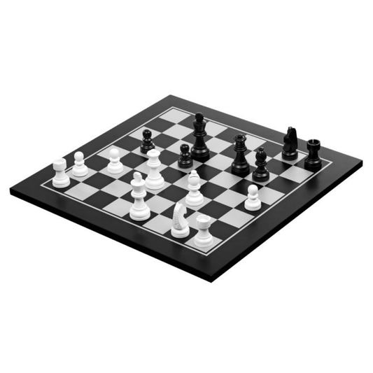 Chess & Checkers Set – Black & White 40 mm Field