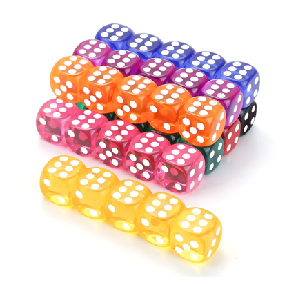 Colored Crystal Acrylic Dice – 14mm