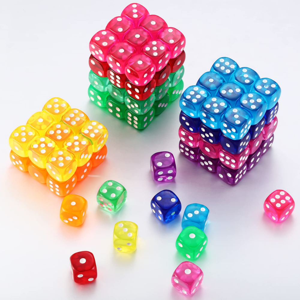 Colored Crystal Acrylic Dice – 14mm