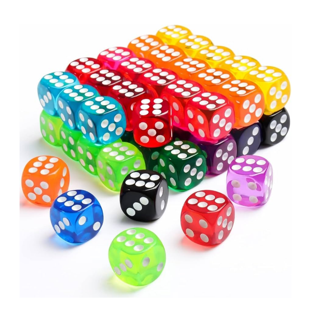 Colored Crystal Acrylic Dice – 14mm