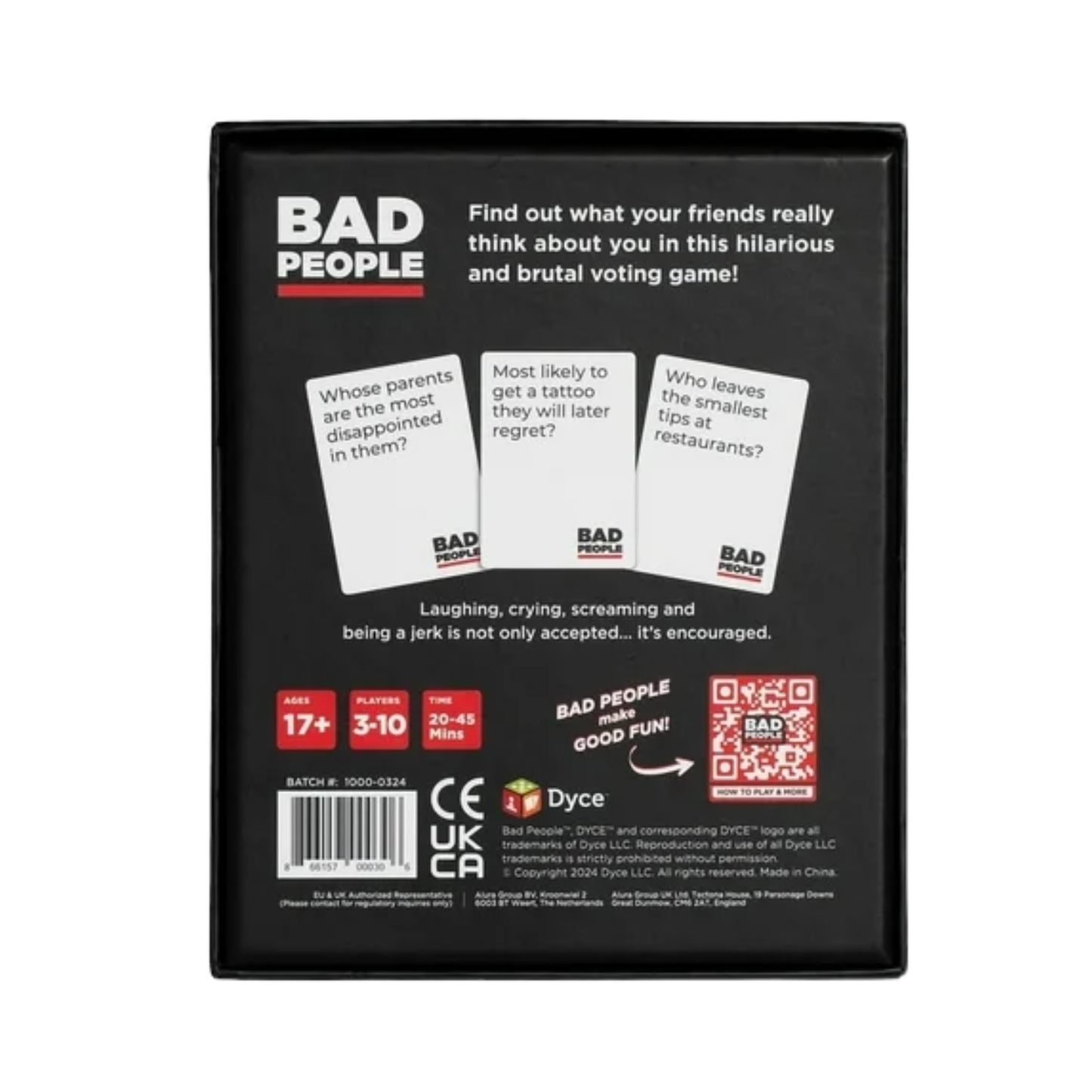Bad People - Find out what your friends really think of you - Party Card Game - 17+ Only