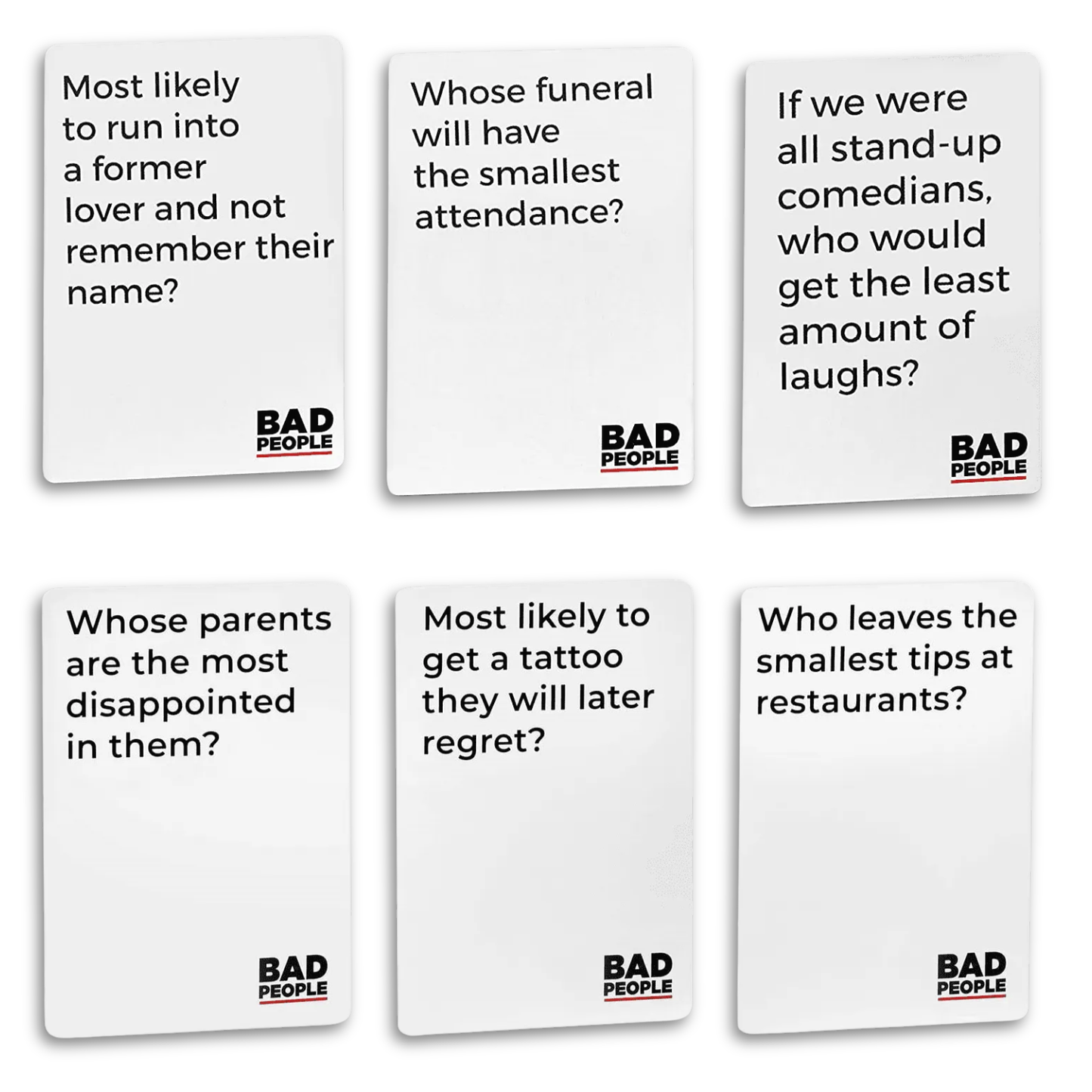 Bad People - Find out what your friends really think of you - Party Card Game - 17+ Only