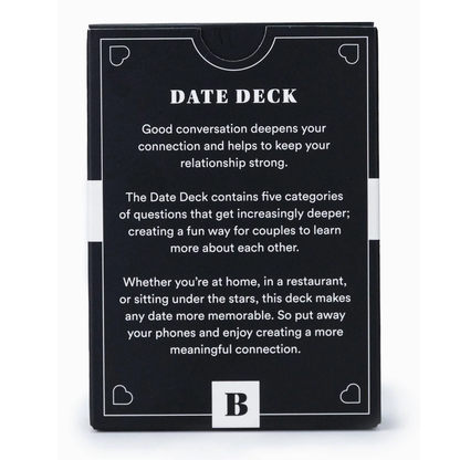 Date Deck – 50 Prompts for Meaningful Conversations - Couple Card Games - 16+ Only