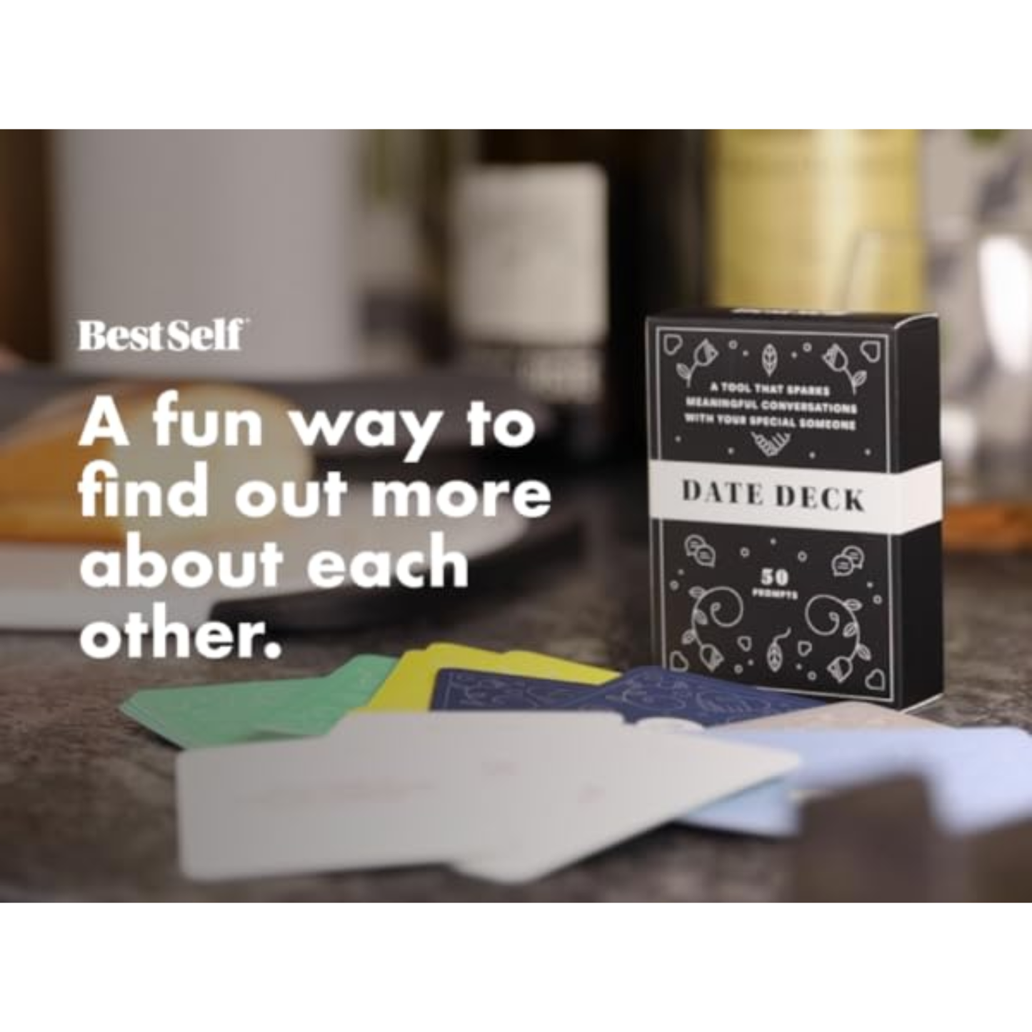 Date Deck – 50 Prompts for Meaningful Conversations - Couple Card Games - 16+ Only