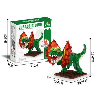 Jurassic Dino Dilophosaurus Building Blocks – 863 Pieces