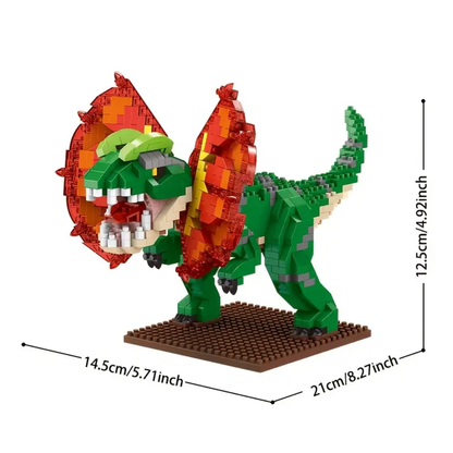 Jurassic Dino Dilophosaurus Building Blocks – 863 Pieces