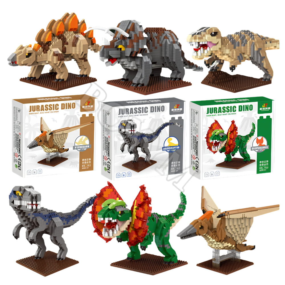 Jurassic Dino Dilophosaurus Building Blocks – 863 Pieces