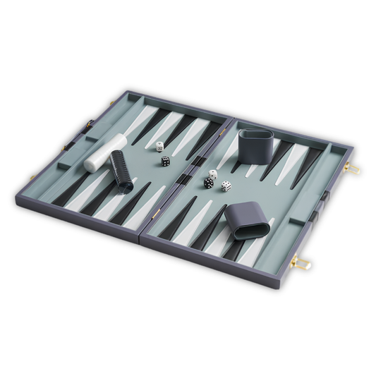 Leather Backgammon – Grey Edition