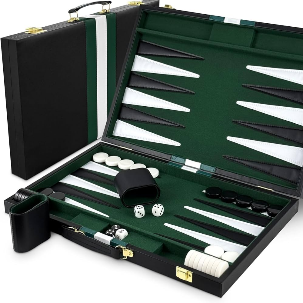 Leather Backgammon – Green