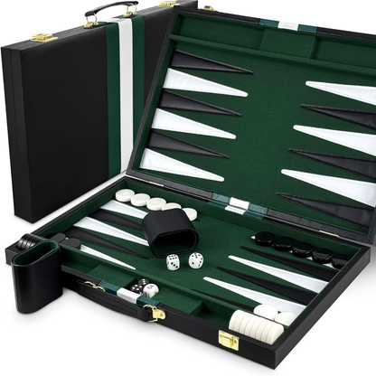 Leather Backgammon – Green