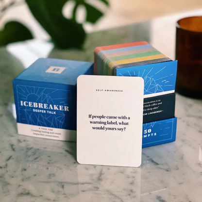 Icebreaker – Deeper Talk (150 Prompts) - Card Game - Ages: 13+