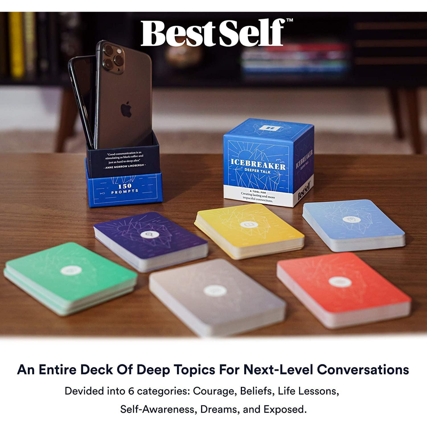 Icebreaker – Deeper Talk (150 Prompts) - Card Game - Ages: 13+