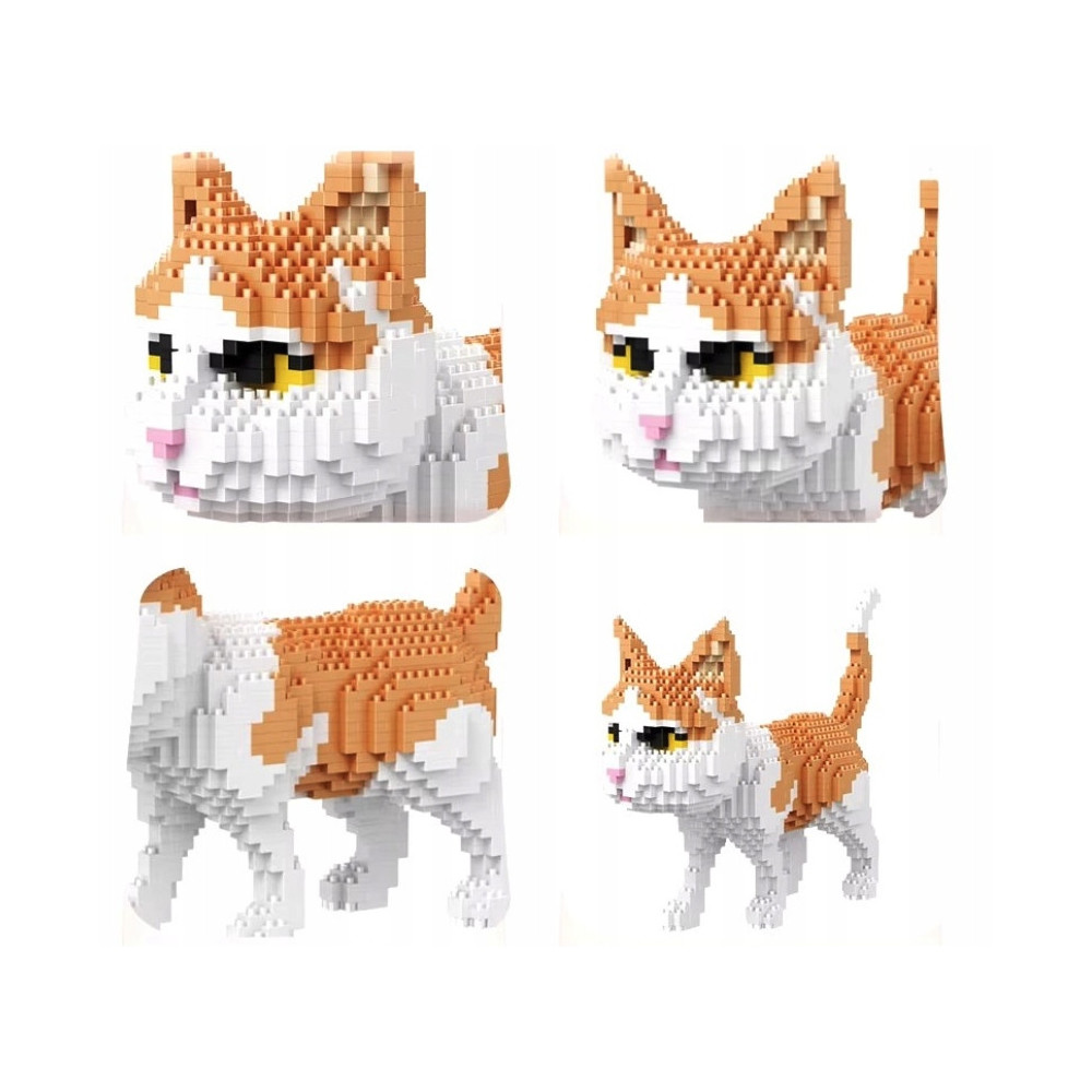 Pet Cat Orange White Building Blocks – 899 Pieces