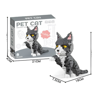 Pet Cat Tabby Building Blocks – 899 Pieces