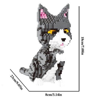 Pet Cat Tabby Building Blocks – 899 Pieces