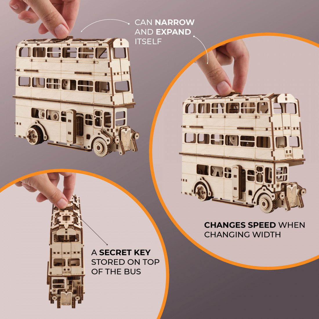 UGEARS The Knight Bus – Mechanical 3D Wooden Puzzle