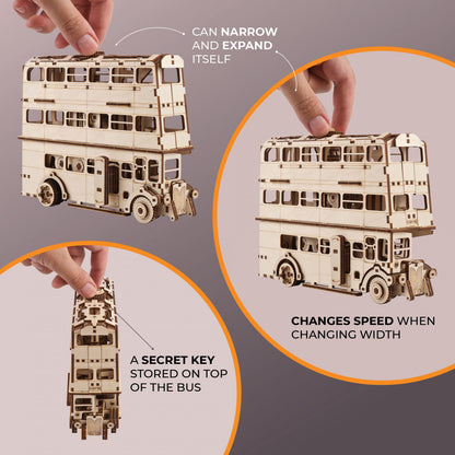 UGEARS The Knight Bus – Mechanical 3D Wooden Puzzle