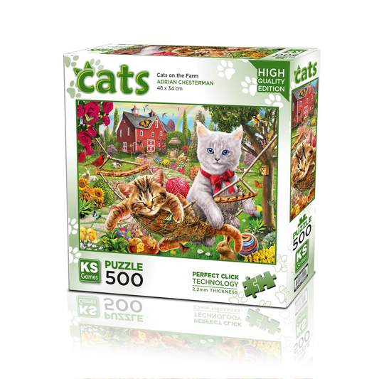 Cats on the Farm (500 Pieces)
