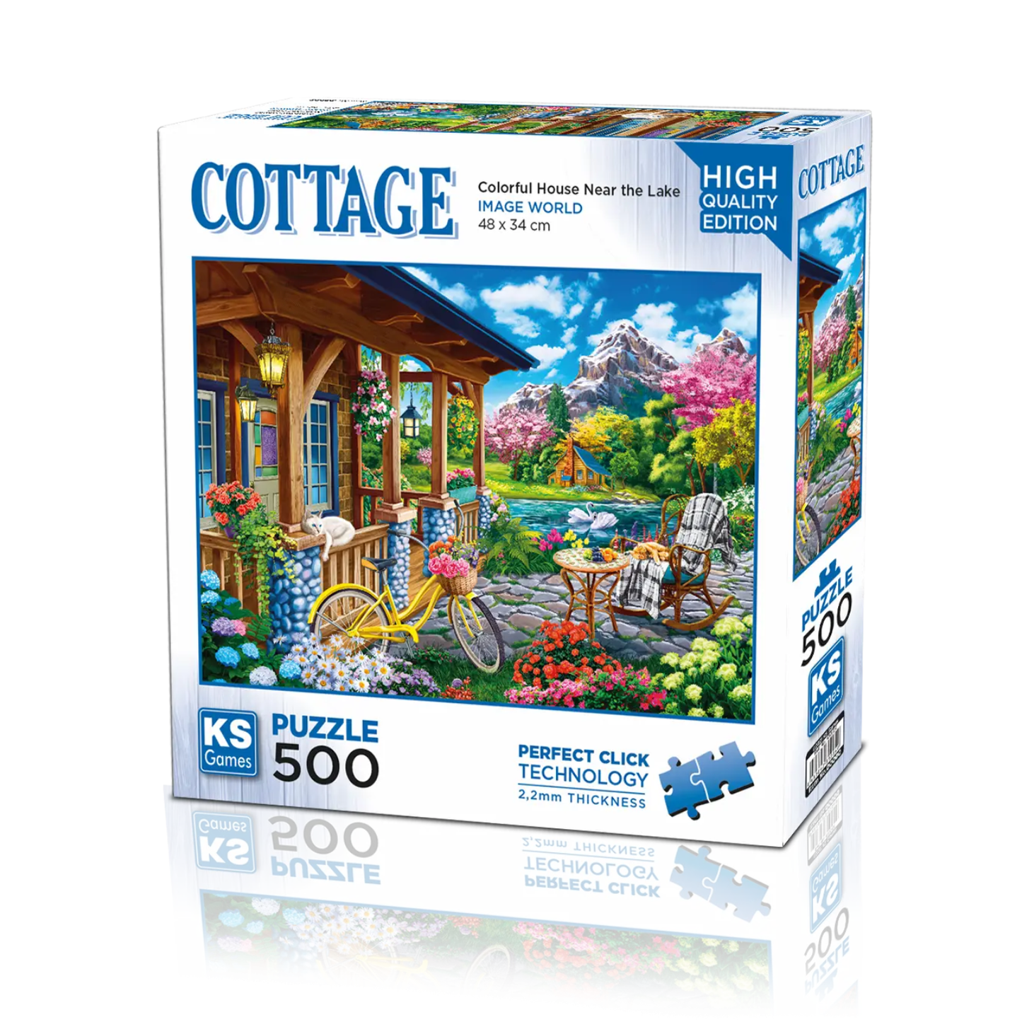 Colorful House Near the Lake (500 Pieces)