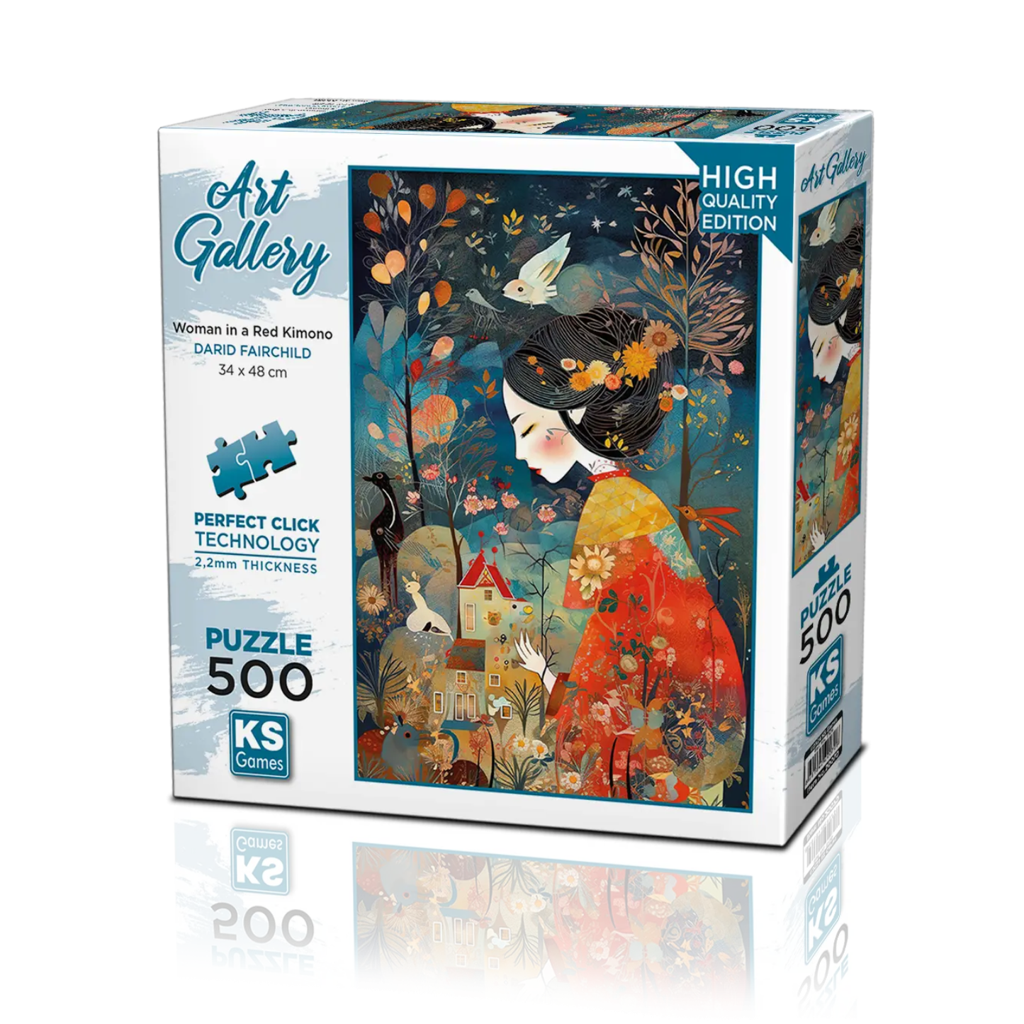 Woman in a Red Kimono (500 Pieces)