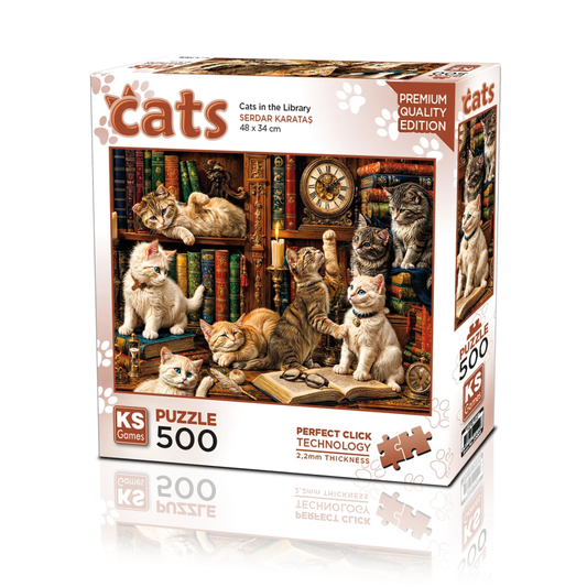 Cats in the Library (500 Pieces)