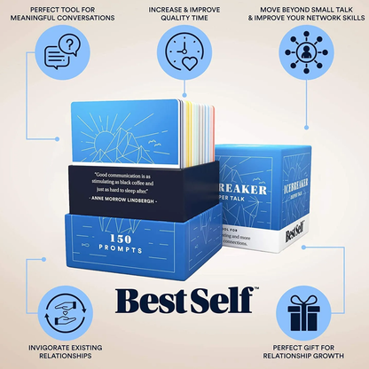Icebreaker – Deeper Talk (150 Prompts) - Card Game - Ages: 13+