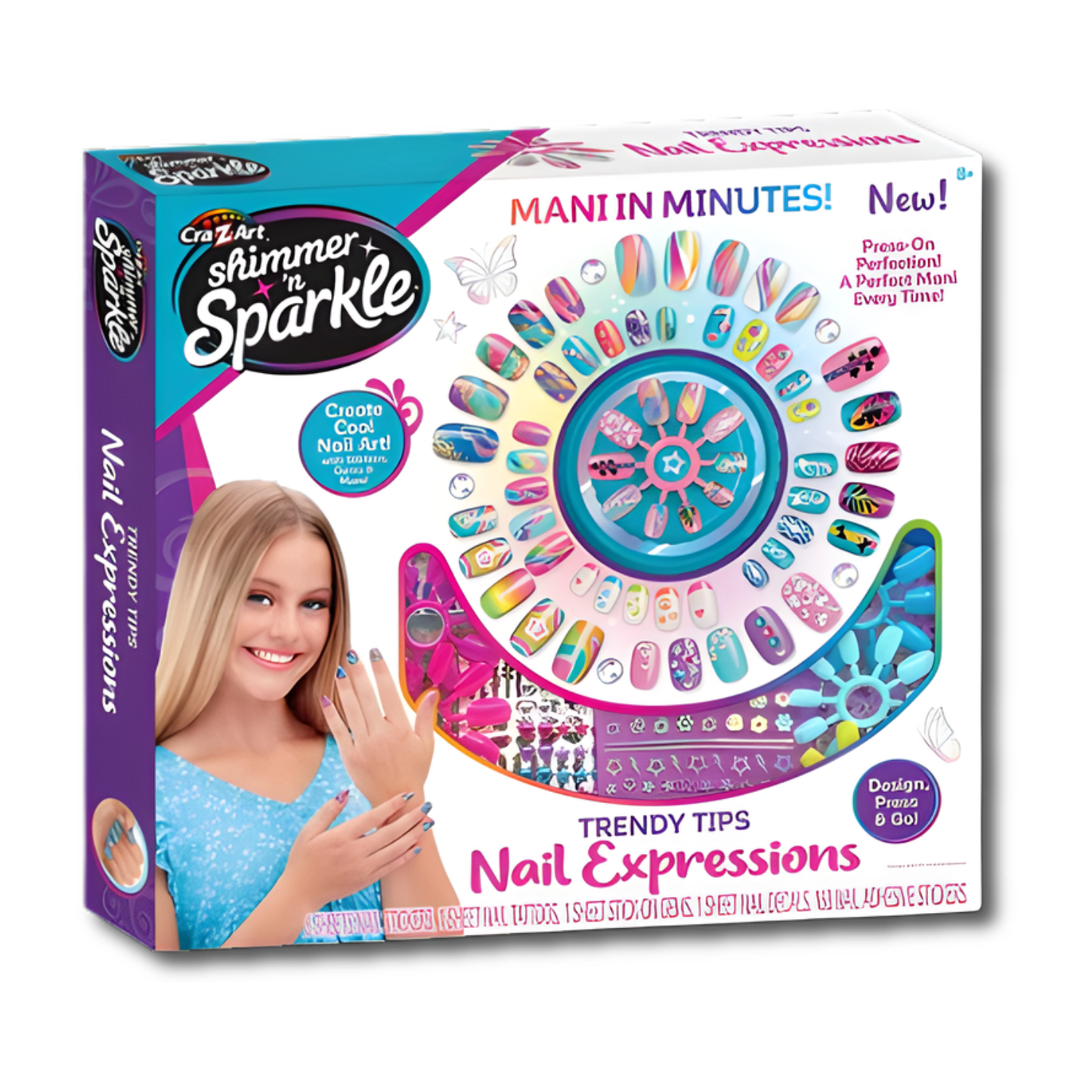 Cra-Z-Art – Shimmer ’n Sparkle Nail Expressions (Press-On Nail Art Kit)