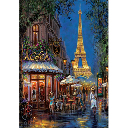 Clementoni Puzzles - Paris Café by Night – 500 Pieces