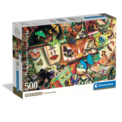 Clementoni Puzzles - Butterfly Curiosity Cabinet – 500 Pieces