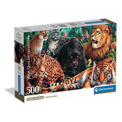Clementoni Puzzles - Majestic Wild Cats – 500 Pieces
